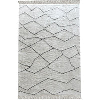 Ahun Ivory & Charcoal Patten Cotton Rug