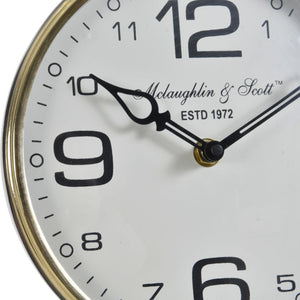 Stollard Silver Nickel Mantel Clock with Gold Angle Adjuster and Detail