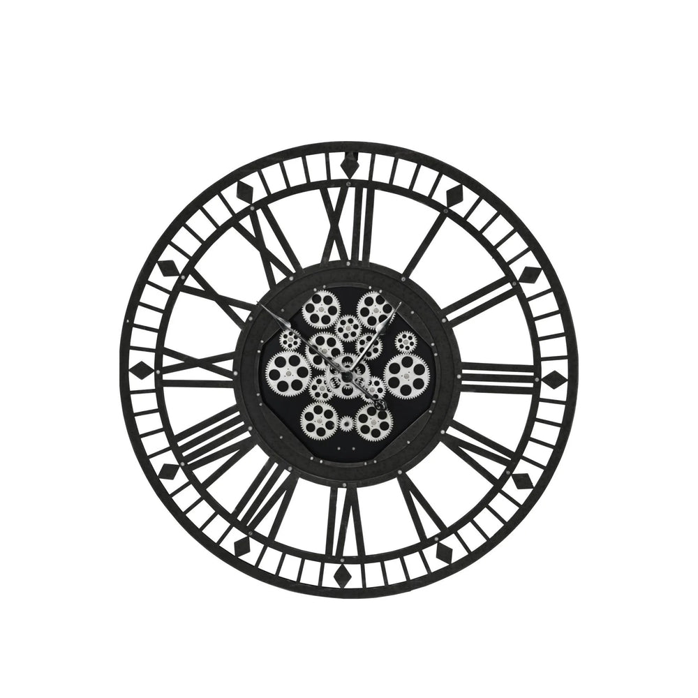 Gibbons grey skeleton 90cm moving cog clock