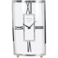 Johnson Large Mantel Clock Nickel Finish 54cm