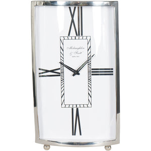 Johnson Large Mantel Clock Nickel Finish 54cm