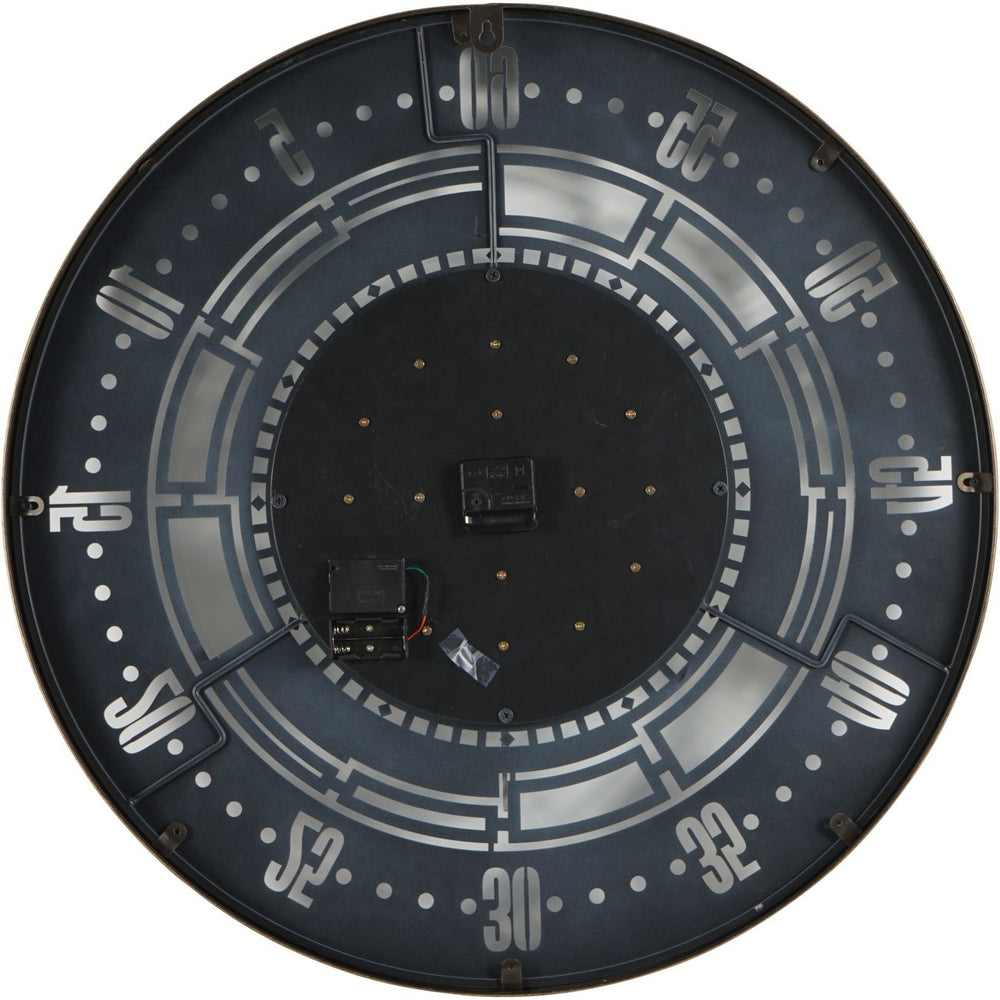 Manchester Industrial Round Gold and Grey Wall Clock 75cm