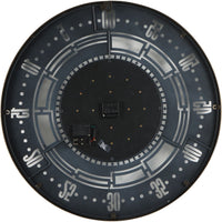 Manchester Industrial Round Gold and Grey Wall Clock 75cm