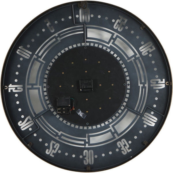 Manchester Industrial Round Gold and Grey Wall Clock 75cm
