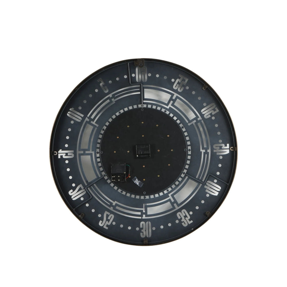 Manchester Industrial Round Gold and Grey Wall Clock 75cm