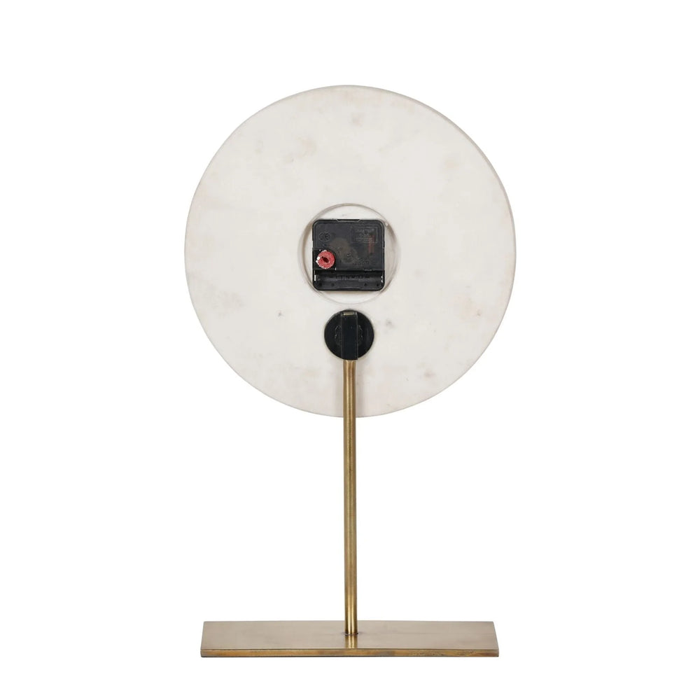 White Marble Mantle Clock On Stand