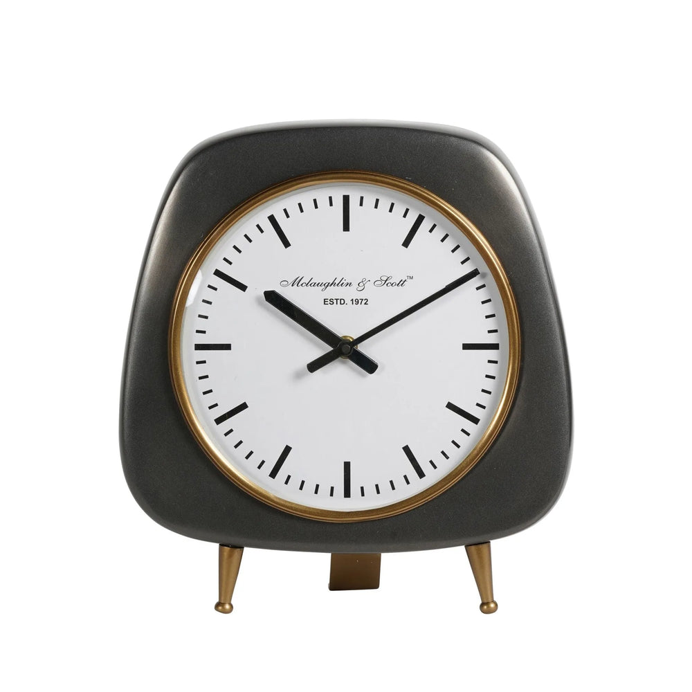 Mid Century Style Aluminium Table Clock Small 28cm