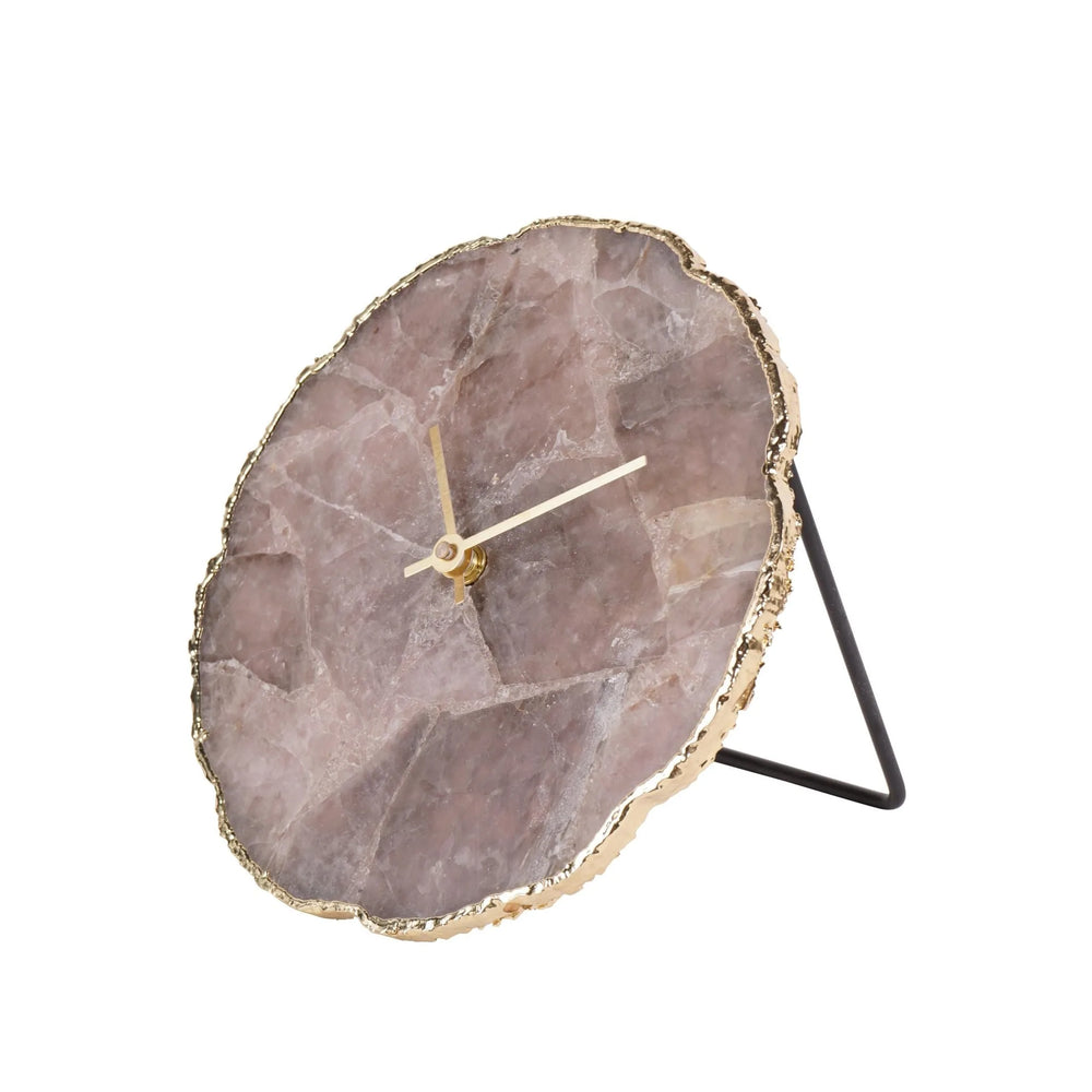 Dusky Agate Mantel Clock 20cm