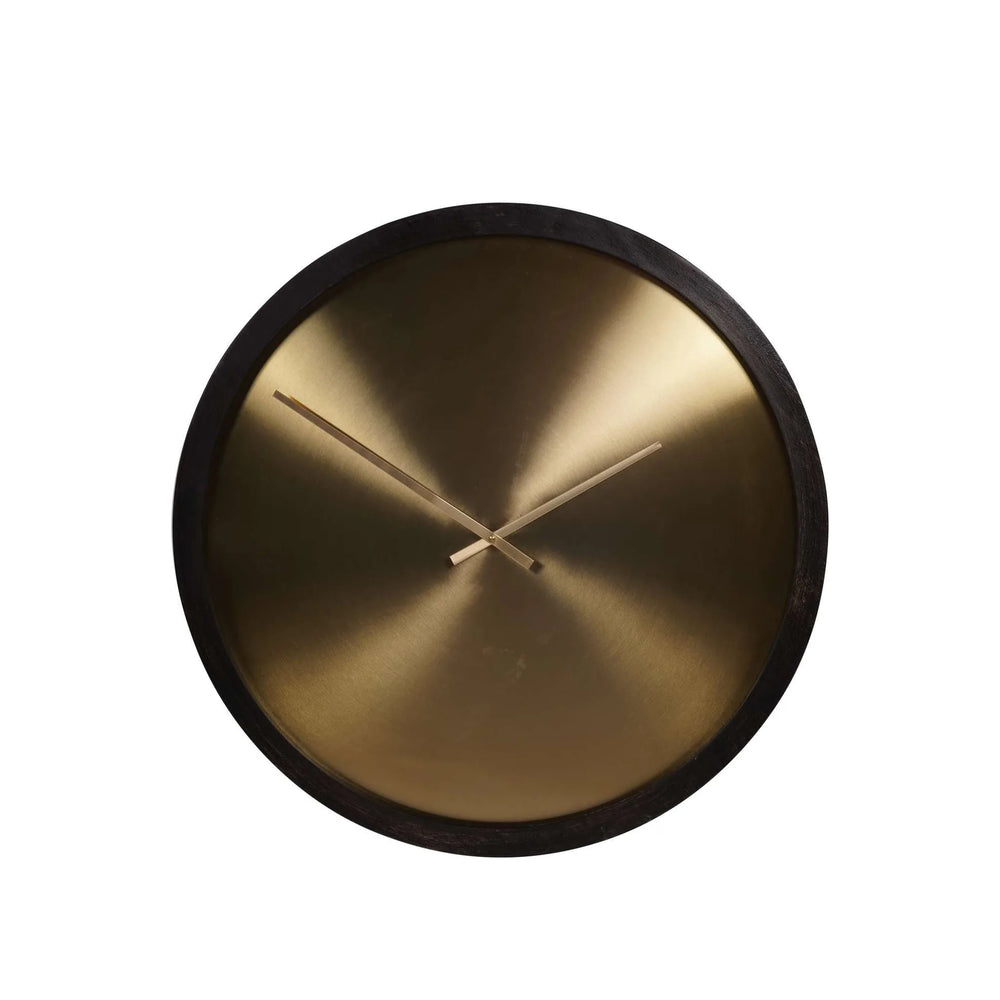 Iron Dial Wall Clock with Wooden Frame L