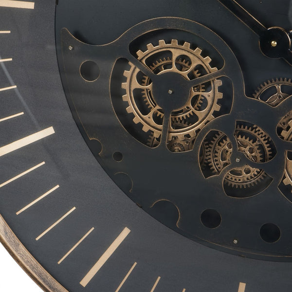 Palladium Wall Clock With Moving Cogs 80cm