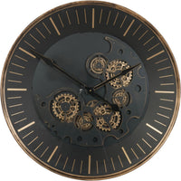 Palladium Wall Clock With Moving Cogs 80cm