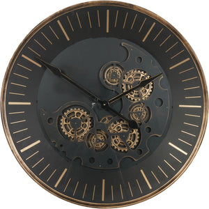 Palladium Wall Clock With Moving Cogs 80cm