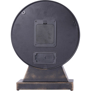 Palladium Black & Gold Mantel Clock with Moving Cogs