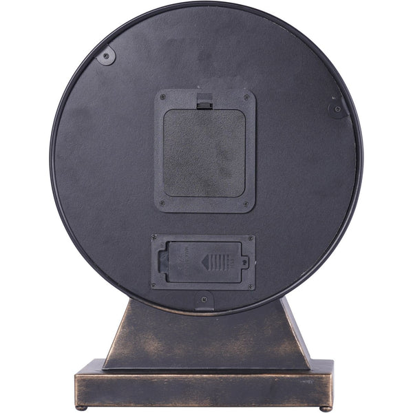 Palladium Black & Gold Mantel Clock with Moving Cogs