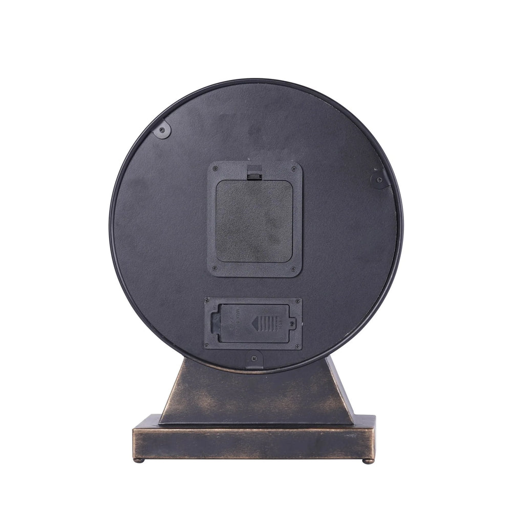 Palladium Black & Gold Mantel Clock with Moving Cogs