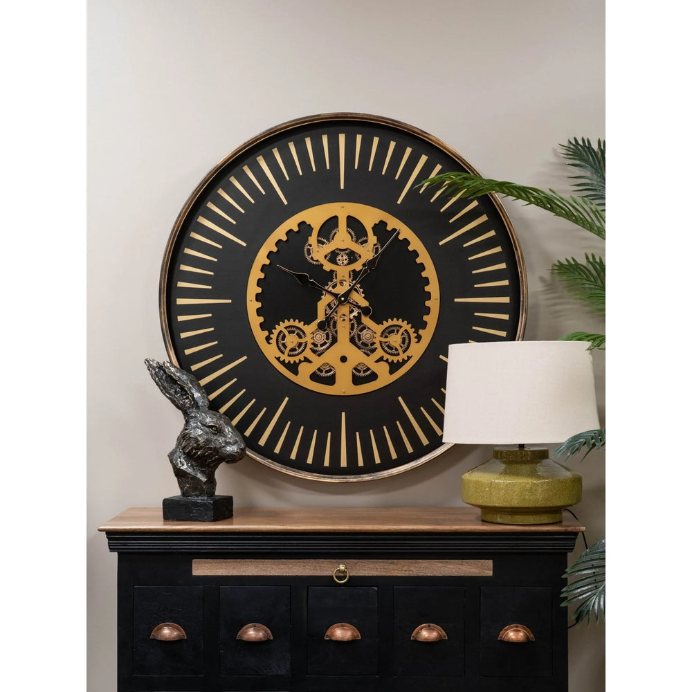 Palladium Wall Clock with Centre Moving Cogs 100cm