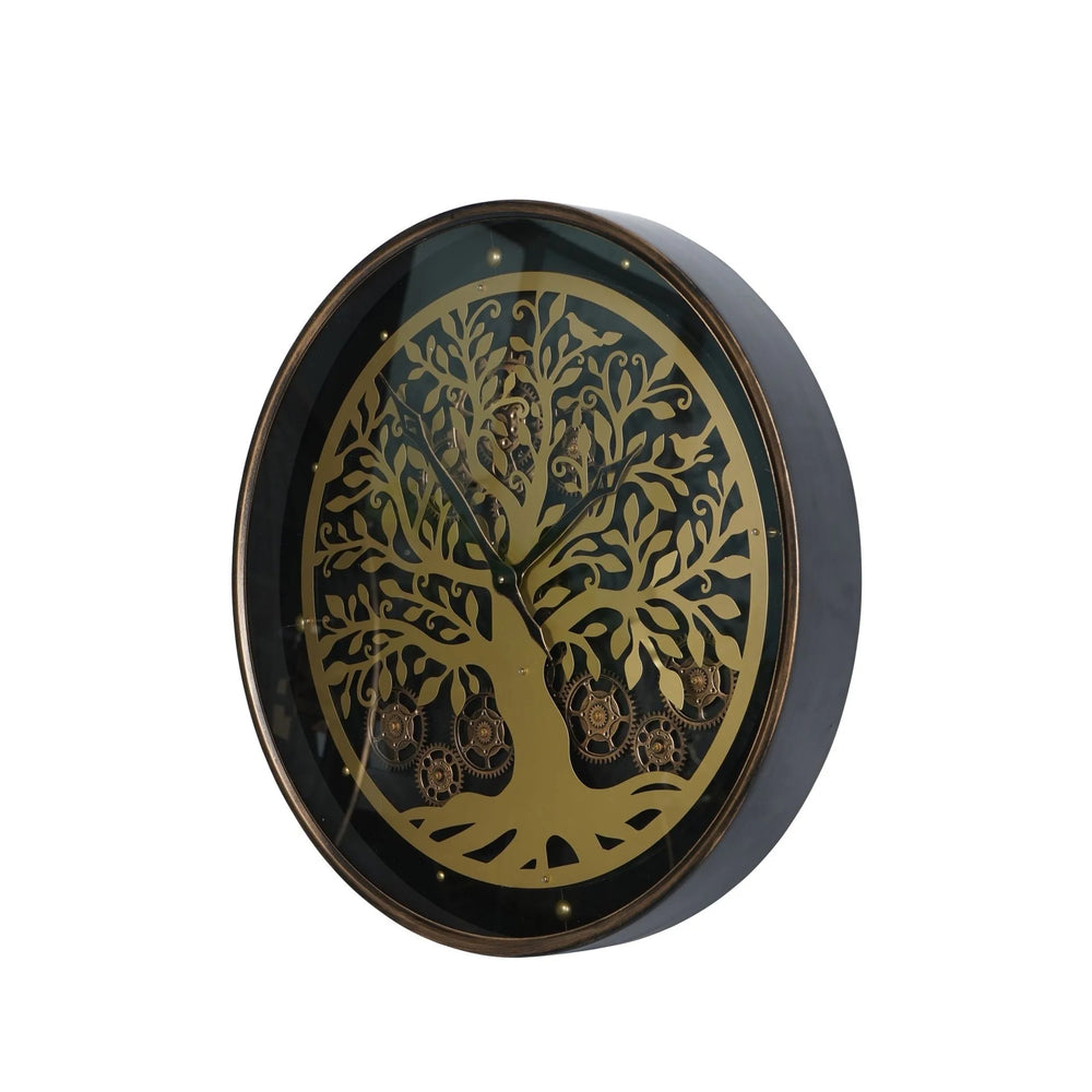 Viking Tree Wall Clock with Moving Cogs 60cm