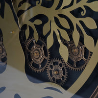 Viking Tree Wall Clock with Moving Cogs 60cm