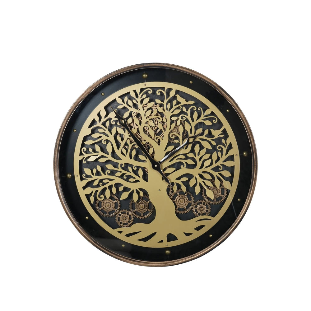 Viking Tree Wall Clock with Moving Cogs 60cm