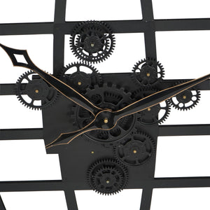 Open Wall Clock Globe and Numerals with Moving Cogs 100cm