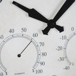 Outdoor Clock with Temperature and Humidity Black 53.3cm