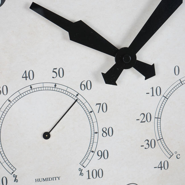 Outdoor Clock with Temperature and Humidity Black 53.3cm