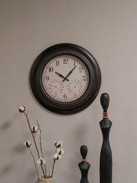 Outdoor Clock with Temperature and Humidity Black 53.3cm
