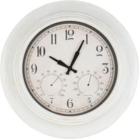 Outdoor Clock with Temperature and Humidity White 53.3cm