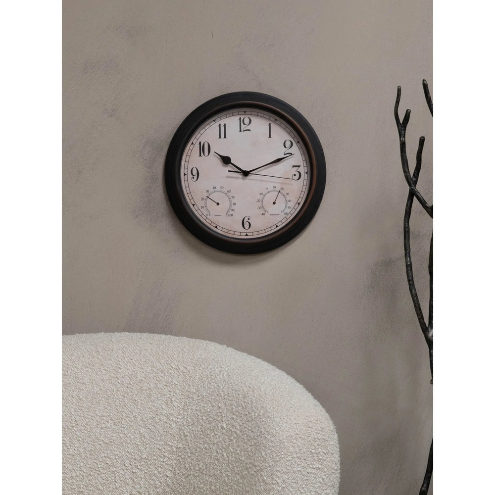 Outdoor Clock with Temperature and Humidity 31.6cm