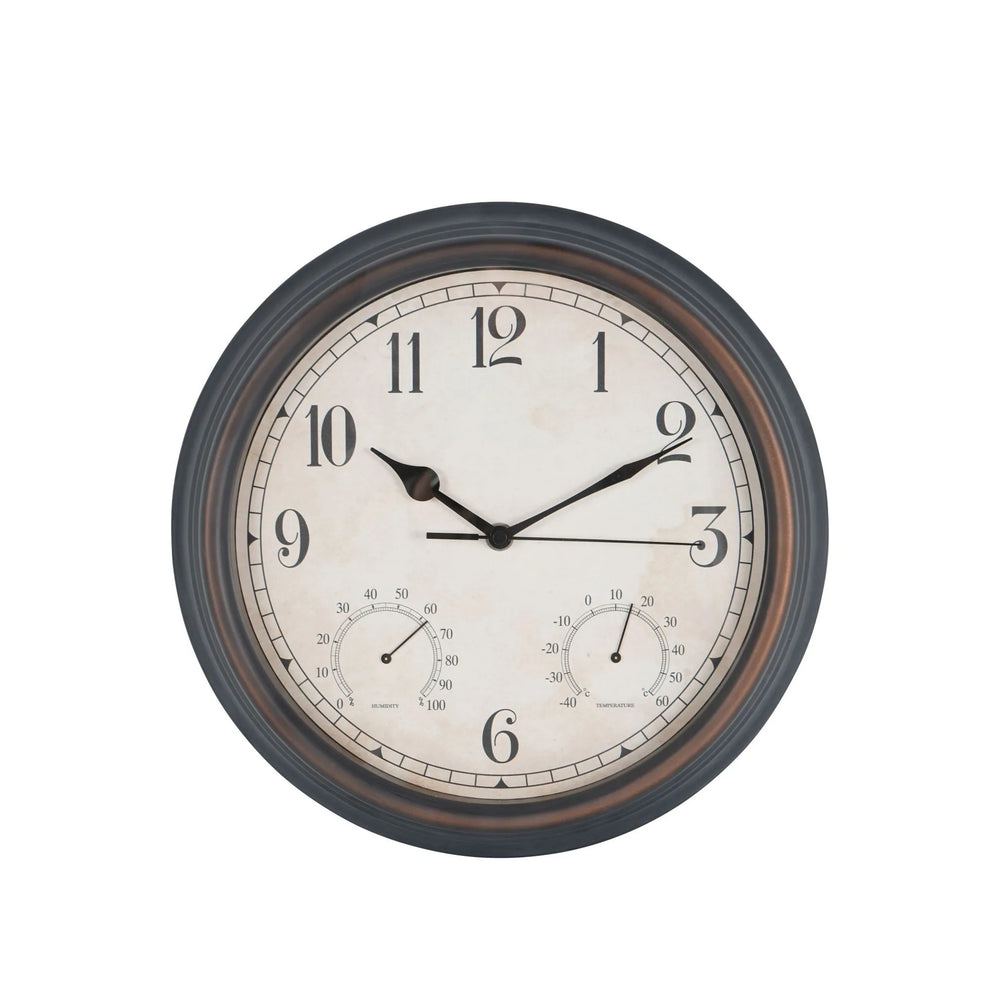 Outdoor Clock with Temperature and Humidity 31.6cm