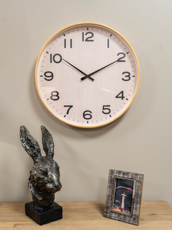 Grain Effect Wall Clock 53cm Light Natural