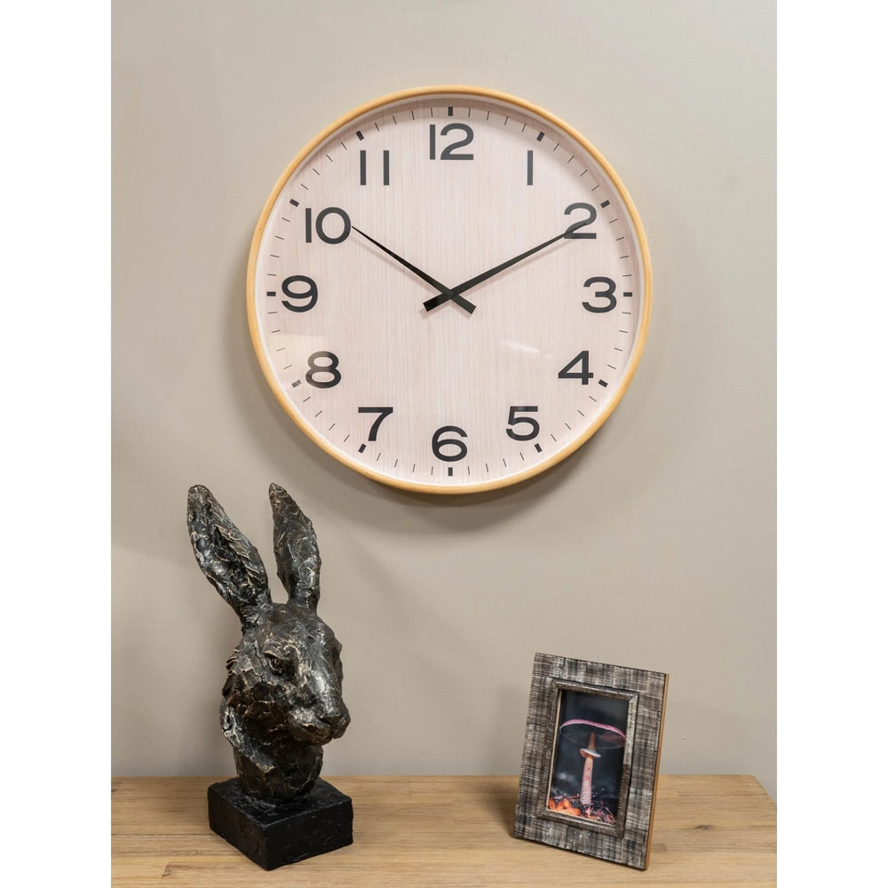 Grain Effect Wall Clock 53cm Light Natural