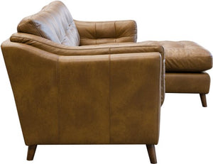 Saddler Leather Chaise Sofa