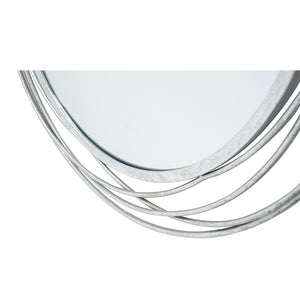 Antique Silver Metal Round Wall Mirror
