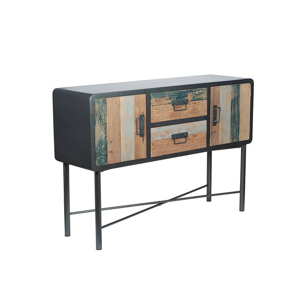 Brooklyn Black Metal & Multi Coloured Wood Sideboard