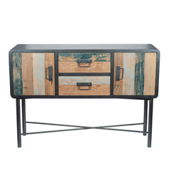 Brooklyn Black Metal & Multi Coloured Wood Sideboard
