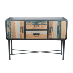 Brooklyn Black Metal & Multi Coloured Wood Sideboard