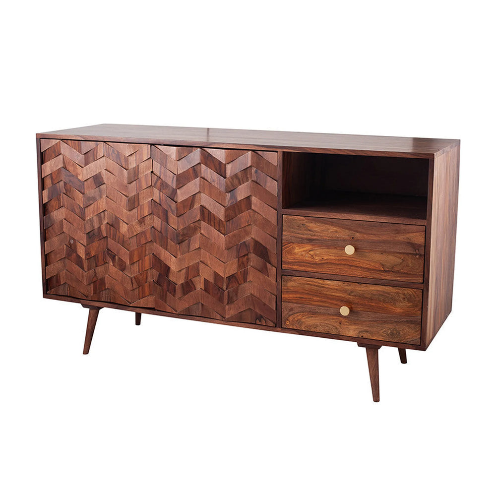 Taj Sheesham Wood Honeycomb Design Sideboard