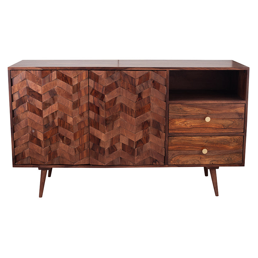 Taj Sheesham Wood Honeycomb Design Sideboard