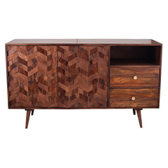 Taj Sheesham Wood Honeycomb Design Sideboard