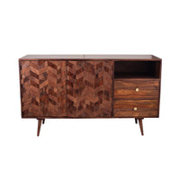 Taj Sheesham Wood Honeycomb Design Sideboard