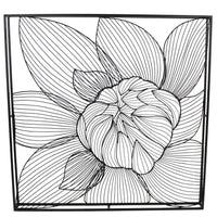 Black Blossom Square Metal Wall Plaque