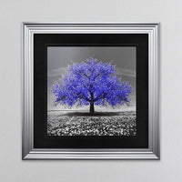 Navy Cherry Tree Framed Wall Art 90x90cm