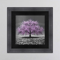 Pink Cherry Tree Framed Wall Art 90x90cm
