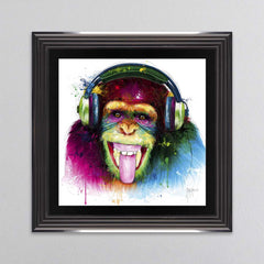 DJ Monkey Framed Wall Art 90x90cm