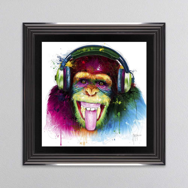 DJ Monkey Framed Wall Art 90x90cm