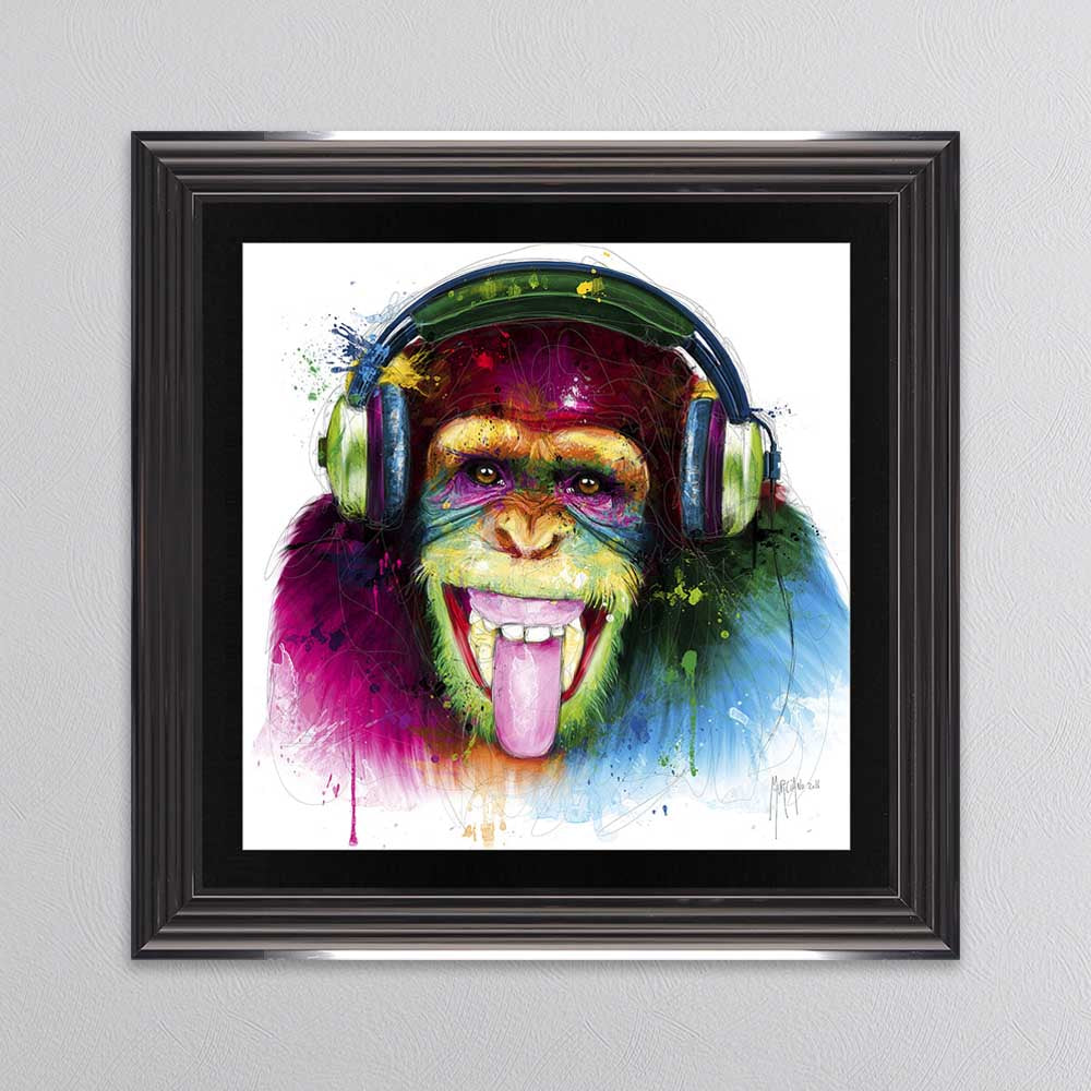 DJ Monkey Framed Wall Art 85x85cm