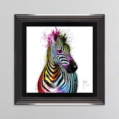 Zebra Framed Wall Art 55x55cm