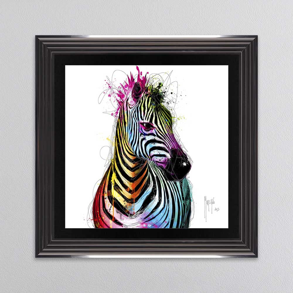 Zebra Framed Wall Art 85x85cm