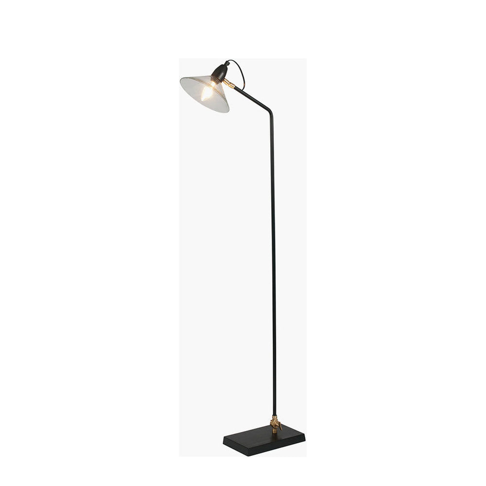 Anton Black Metal & Glass Floor Lamp